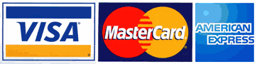 Visa, MasterCard,AmEx, DiscoverCard